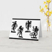 古代ギリシャのミューズのシルエット カード (黄色い花)