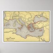 古代ギリシャの世界地図 (1899) ポスター (正面)