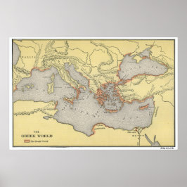 古代ギリシャの世界地図 (1899) ポスター