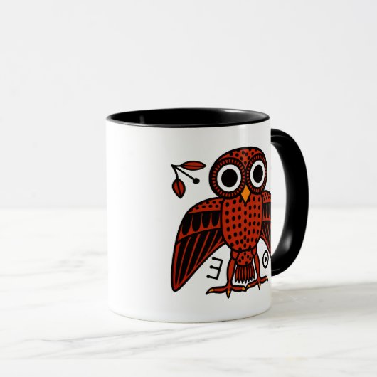 古代ギリシャの可愛いアテネふくろう マグカップ (正面右)