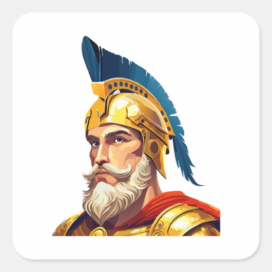 古代ギリシャの戦士の肖像 スクエアシール (正面)