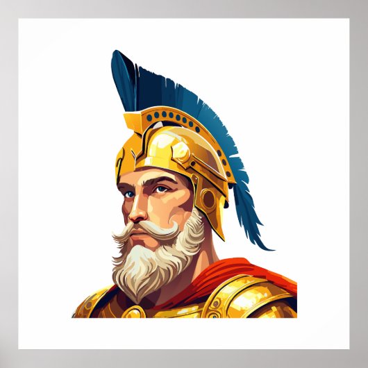 古代ギリシャの戦士の肖像 ポスター (正面)