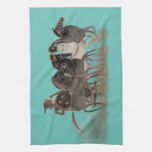 古代ギリシャの戦車と馬 キッチンタオル (縦)