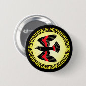 古代ギリシャの盾：ホーク（空気） 缶バッジ (正面&裏面)