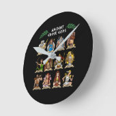 古代ギリシャの神々 ラウンド壁時計 (傾斜)