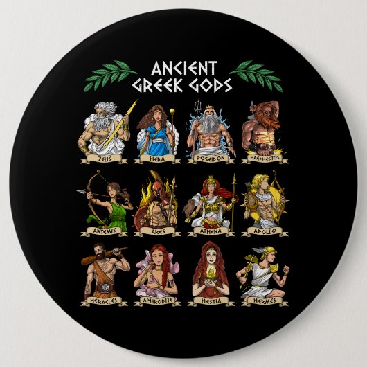 古代ギリシャの神々 缶バッジ (正面)
