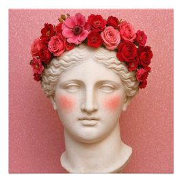 古代ギリシャの花模様の女性 フォトプリント
