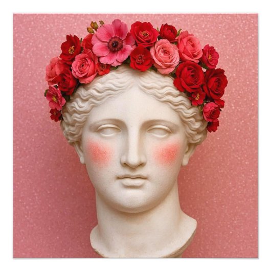 古代ギリシャの花模様の女性 フォトプリント            (正面)