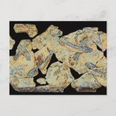 古代ギリシャの魚の絵画フレスコ画の壁画のレスト ポストカード (正面)