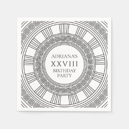 古代ギリシャまたはローマをテーマにした誕生日パーティー スタンダードカクテルナプキン