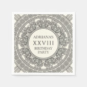 古代ギリシャまたはローマをテーマにした誕生日パーティー スタンダードカクテルナプキン (正面)