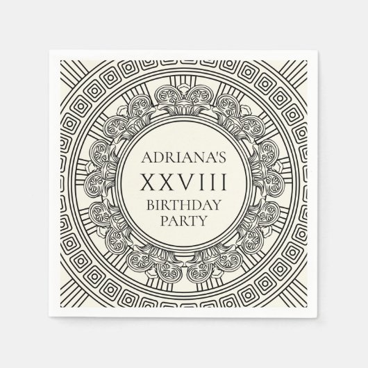 古代ギリシャまたはローマをテーマにした誕生日パーティー スタンダードカクテルナプキン (正面)