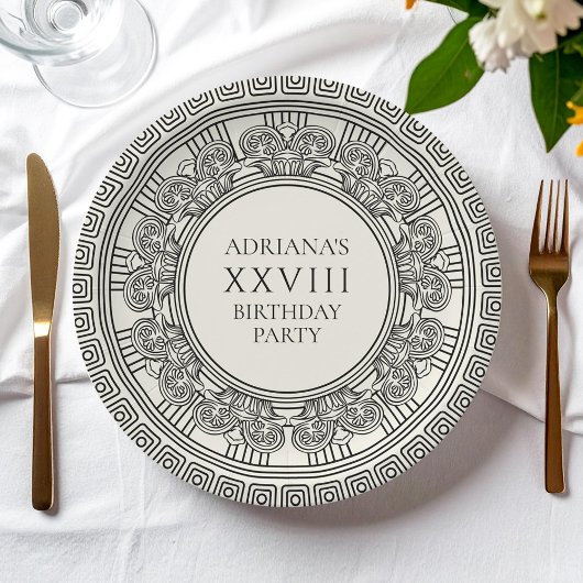 古代ギリシャまたはローマをテーマにした誕生日パーティー ペーパープレート