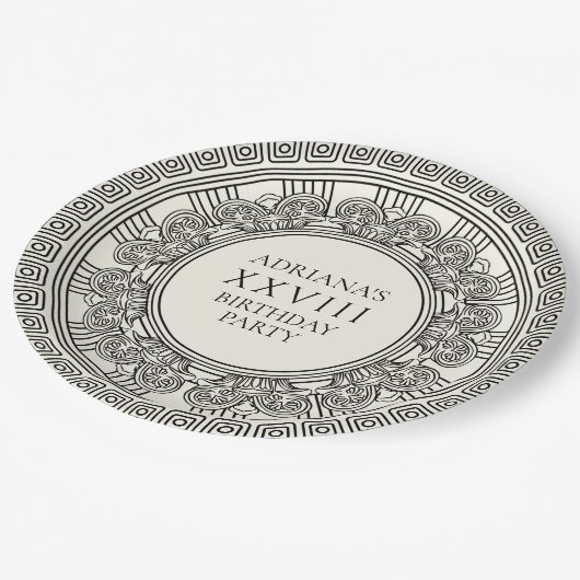 古代ギリシャまたはローマをテーマにした誕生日パーティー ペーパープレート (アングル)