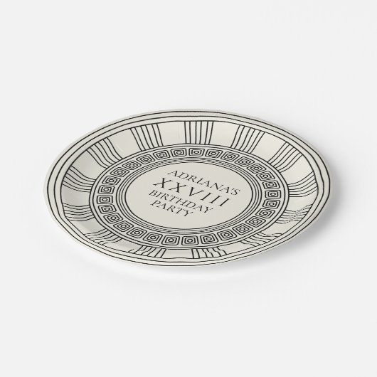 古代ギリシャまたはローマをテーマにした誕生日パーティー ペーパープレート (アングル)