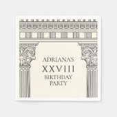 古代ギリシャまたはローマ誕生日と寺院 スタンダードカクテルナプキン (正面)