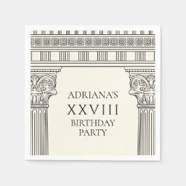 古代ギリシャまたはローマ誕生日と寺院 スタンダードカクテルナプキン
