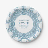 古代ギリシャをテーマにしたブルーバースデーパーティー ペーパープレート (正面)