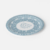 古代ギリシャをテーマにした誕生日パーティーでブルー紙 ペーパープレート (アングル)