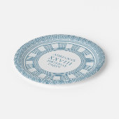 古代ギリシャをテーマにした青い紙の誕生日パーティー ペーパープレート (アングル)