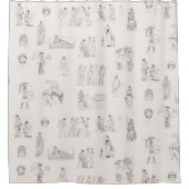 古代ギリシャクラシカルの歴史パターン シャワーカーテン (正面)