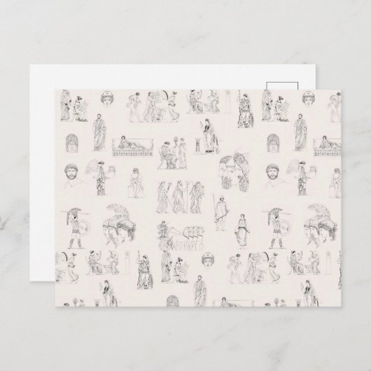 古代ギリシャクラシカルの歴史パターン シーズンポストカード (正面/裏面)