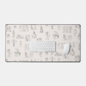 古代ギリシャクラシカルの歴史パターン デスクマット (キーボード&マウス)