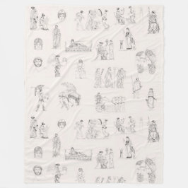 古代ギリシャクラシカルの歴史パターン フリースブランケット