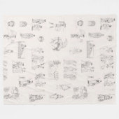 古代ギリシャクラシカルの歴史パターン フリースブランケット (正面(横))