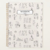 古代ギリシャクラシカルの歴史パターン プランナー手帳 (正面)