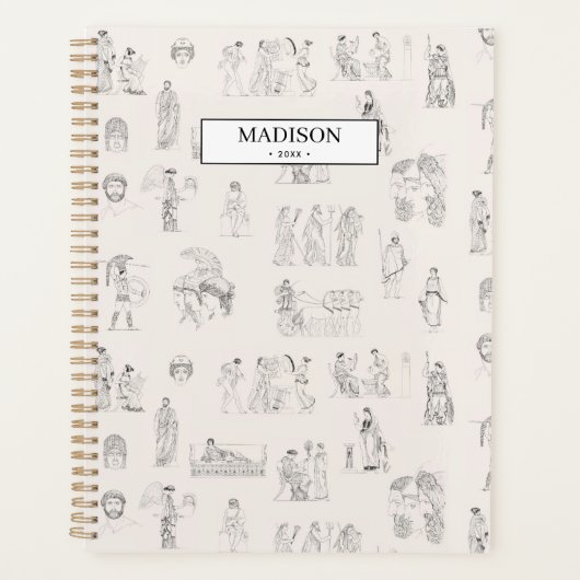 古代ギリシャクラシカルの歴史パターン プランナー手帳 (正面)