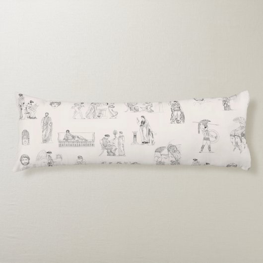 古代ギリシャクラシカルの歴史パターン ボディピロー (正面)