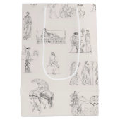 古代ギリシャクラシカルの歴史パターン ミディアムペーパーバッグ (裏面)