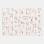 古代ギリシャクラシカルの歴史パターン ラッピングペーパーシート (正面3)