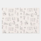 古代ギリシャクラシカルの歴史パターン ラッピングペーパーシート (正面2)