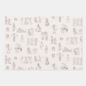 古代ギリシャクラシカルの歴史パターン ラッピングペーパーシート (正面)