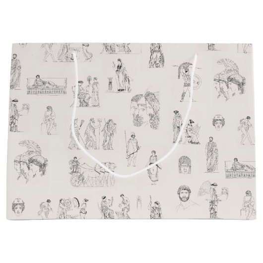 古代ギリシャクラシカルの歴史パターン ラージペーパーバッグ (正面)