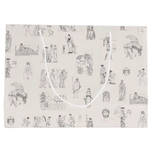 古代ギリシャクラシカルの歴史パターン ラージペーパーバッグ (裏面)