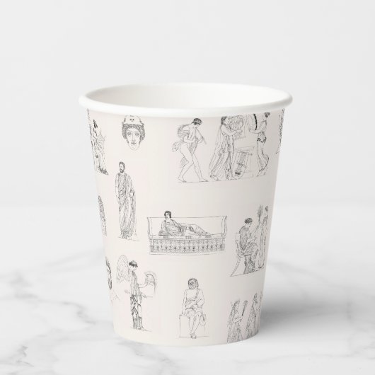 古代ギリシャクラシカルの歴史パターン 紙コップ (正面)