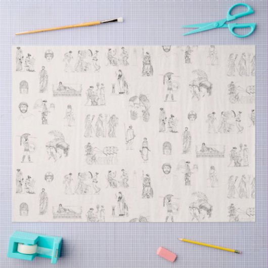 古代ギリシャクラシカルの歴史パターン 薄葉紙 (クラフト)