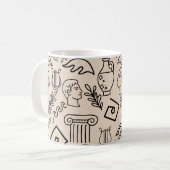 古代ギリシャラインアートパターン コーヒーマグカップ (正面左)