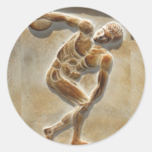 古代ギリシャ人の円盤投げ選手- Discobolus ラウンドシール