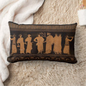 古代ギリシャ人の壁画 ランバークッション (ブランケット)