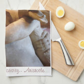 古代ギリシャ人の彫刻のアリストテレスの引用文タオル キッチンタオル (四つ折り)