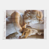 古代ギリシャ人の彫刻のアリストテレスの引用文タオル キッチンタオル (横)