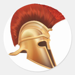 古代ギリシャ人の戦士のヘルメット ラウンドシール