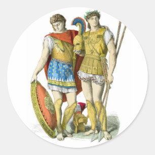 古代ギリシャ人の戦士 ラウンドシール
