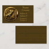 古代ギリシャ人の硬貨のフクロウ 名刺 (正面/裏面)