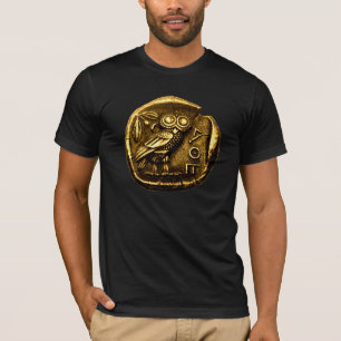 古代ギリシャ人の硬貨のフクロウ Tシャツ