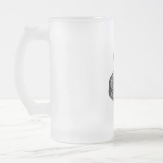 古代ギリシャ哲学者デモクリトスのポートレート フロストグラスビールジョッキ (左)